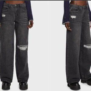 DOLLSKILL Momokrom Black Baggy Ripped Jeans